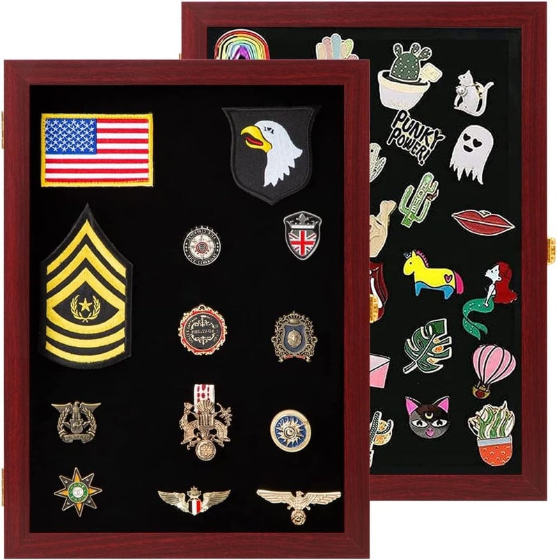 VERANI Pin Display Case 14x19 Pin Collection Display Box Military Medal Display Frame with Uv Protection Acrylic Door for Beach Tags Jewelry Insignia Ribbons Patches Insignia Ribbons Sport Pins - Image 1